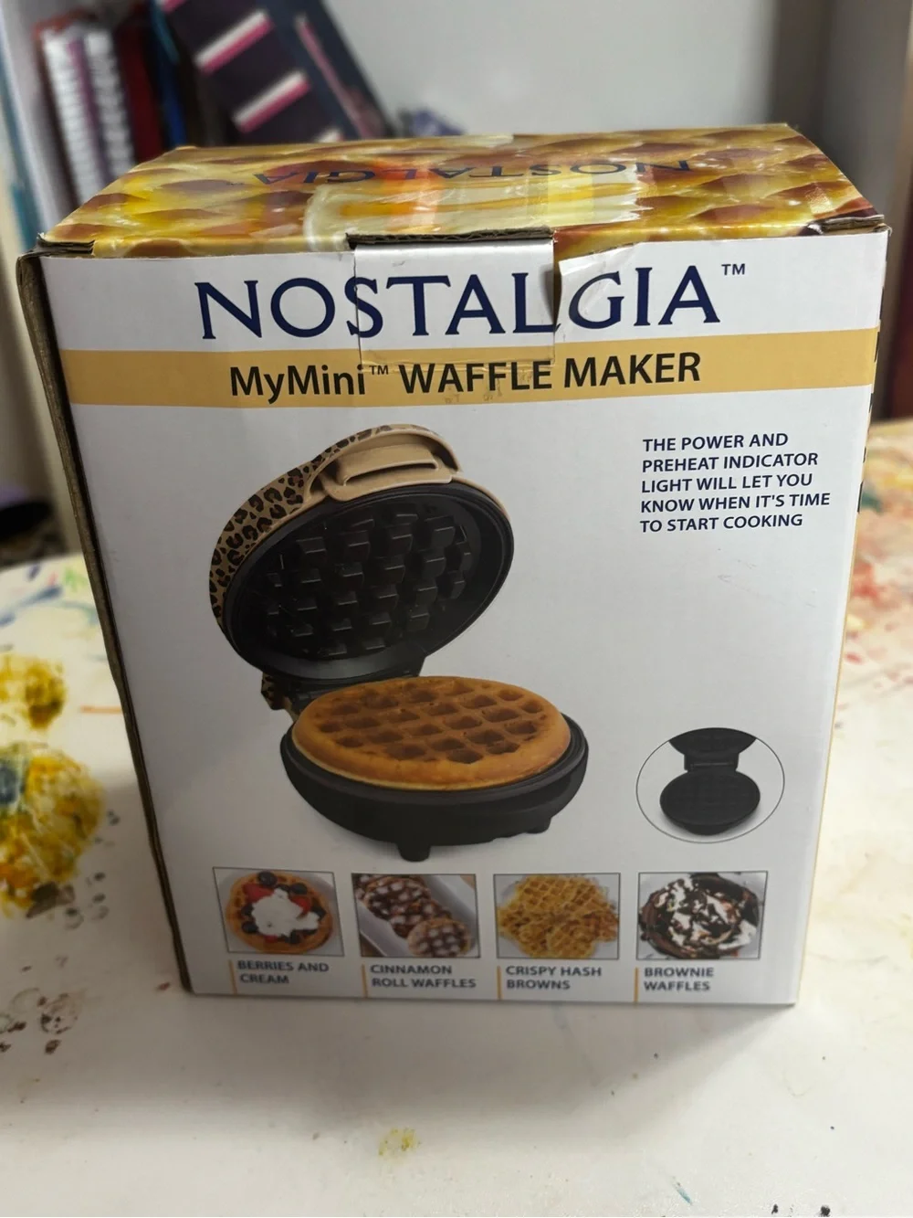 Nostalgia Leopard Print MyMini Waffle Maker